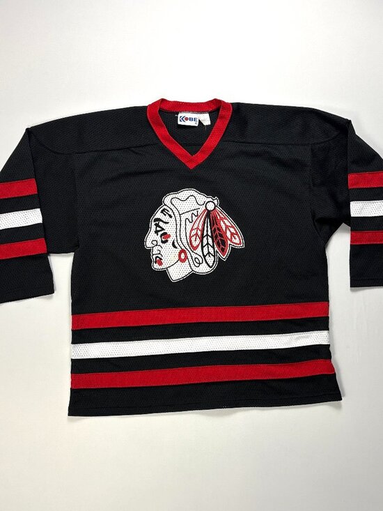 Kobe Other - Vintage Blackhawks Local Kobe Hockey Jersey Black Red Sz XL #52 Retro